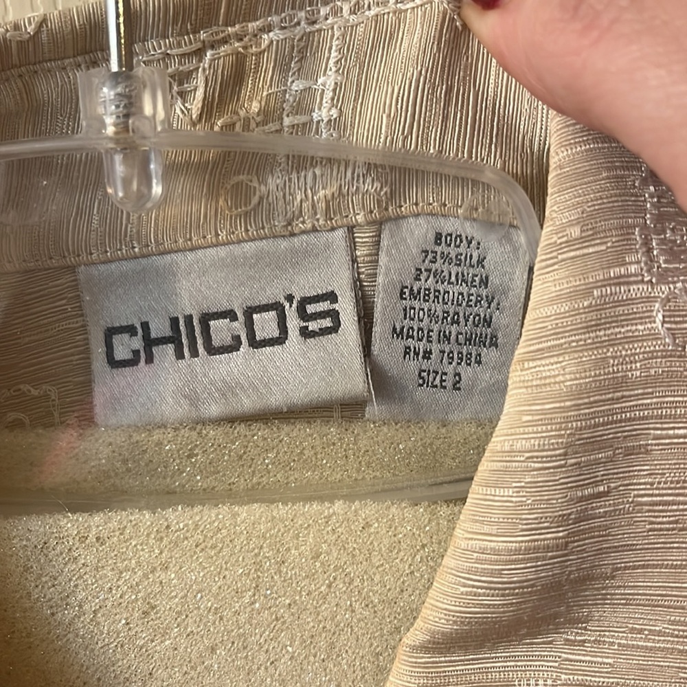 Chico’s Light Button Down Blouse Size 2 - image 2